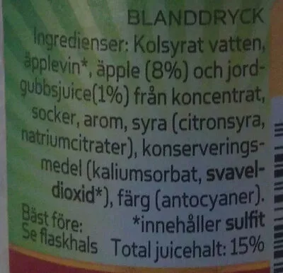 List of product ingredients  Halmstad crush 33cl