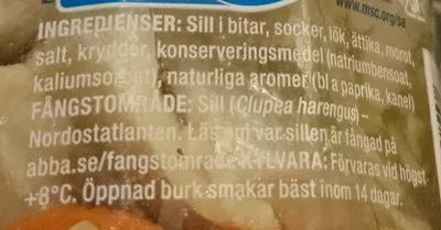 Liste des ingrédients du produit Inlagd sill Orkla Foods, Abba 240 g