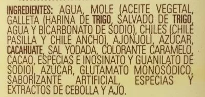 Liste des ingrédients du produit Doña María Mole Doña María 540 g