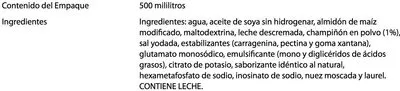 Lista de ingredientes del producto CREMA DE CHAMPIÑON KNORR 500 ML