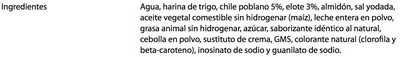 Lista de ingredientes del producto CREMAS CHILE POBLANO CAMPBELLS 735 g