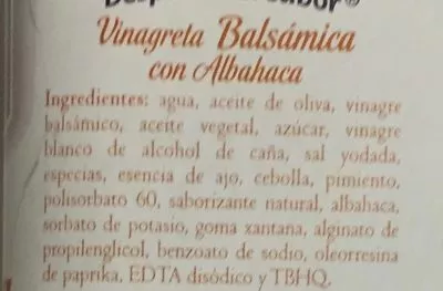 Liste des ingrédients du produit VINAGRETA BALSAMICA CLEMENTE JACQUES 255 ml
