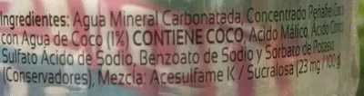 List of product ingredients Peñafiel Coco Peñafiel 600 ml