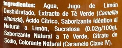Liste des ingrédients du produit Nature's Factory Té verde sabor Citrus Nature's Factory 485 ml