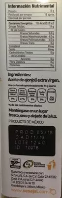 Lista de ingredientes del producto Aceite de ajonjolí Inés Inés 250 ml
