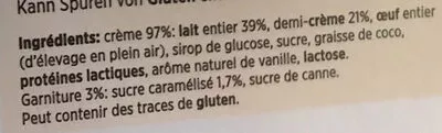 List of product ingredients Crème brûlée Denner 