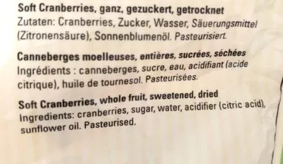 Lista de ingredientes del producto Nectaflor Cranberries Nectaflor 125 g
