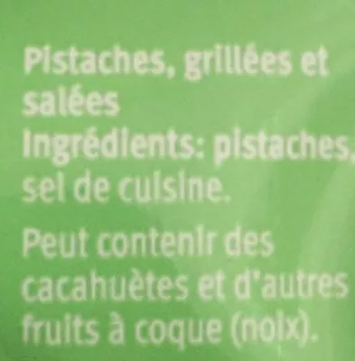 List of product ingredients Party Pistaches Migros, Delica 250 g e