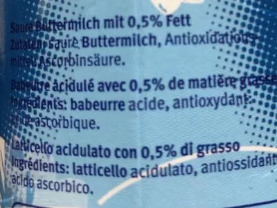 List of product ingredients Babeurre acidulé nature Migros 0.5 l
