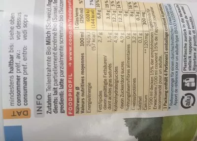 List of product ingredients Bio Drink Naturaplan, Coop 1000 ml