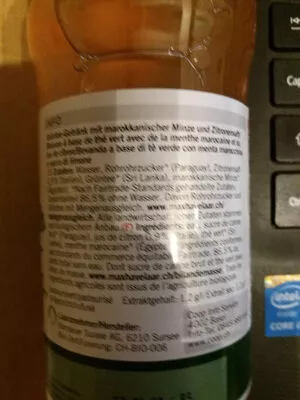 List of product ingredients Thé vert menthe Naturaplan, Coop 500 ml