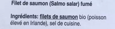 Liste des ingrédients du produit Saumon fumé COOP naturaplan 100 g