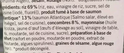 Lista de ingredientes del producto Rice Sandwich Salmon Coop, Betty Bossi, coop Betty Bossi 240 g