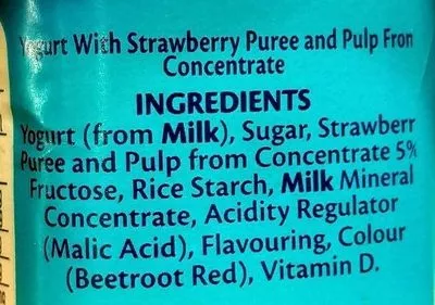 List of product ingredients Munch Bunch Wholemilk Yogurts Nestle, Munch Bunch 400 g (4 x 100 g)