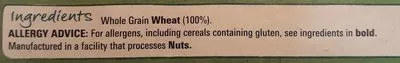 Liste des ingrédients du produit shredded wheat Nestlé 