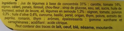 Lista de ingredientes del producto coeur de bouillon légumes méditerranéens Maggi 144 g