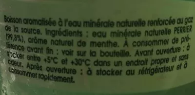 Lista de ingredientes del producto Perrier menthe Perrier 1 litre