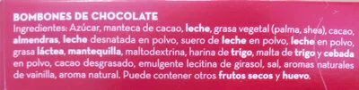 Lista de ingredientes del producto Nestle Caja Roja Bolsa Bombones 100 GR Nestle 100 g