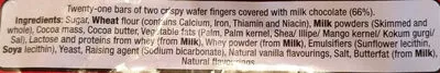 Lista de ingredientes del producto KitKat original Nestle 21 x 20.7g bars / 434.7g net