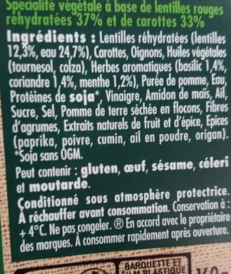List of product ingredients Le bon végétal Herta 160 g (2 x 80 g)