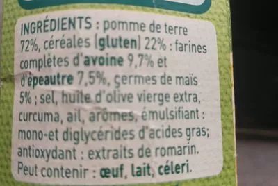 Liste des ingrédients du produit Mousline 3 Céréales gourmandes & Pommes de Terre Maggi, Mousline, nestlé 2x100g