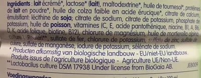 Lista de ingredientes del producto Optipro Bio 3ème age Nestlé 