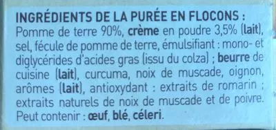 Lista de ingredientes del producto Purée Mousline maggi 375g