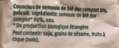 Lista de ingredientes del producto Couscous Migros, Migros Bio 500 g