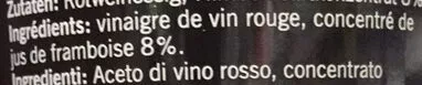 Lista de ingredientes del producto Qualité & Prix Vinaigre de vin rouge au jus de framboise Coop 500 ml