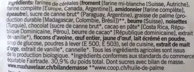 List of product ingredients Assortiment de biscuits Coop, Naturaplan 300 g
