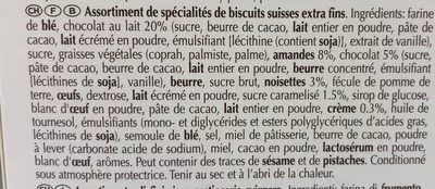 Lista de ingredientes del producto Assortiments de biscuits fins Kambly 