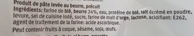 Liste des ingrédients du produit Croissants au beurre M classic 210 g