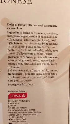 List of product ingredients Gâteau Aux Noix Des Grisons Jowa 450 g