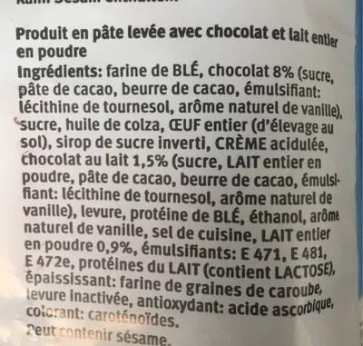 Liste des ingrédients du produit Petits pain au lait avec chocolat Migros 280 g