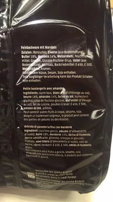 Lista de ingredientes del producto Mini Financiers Aux Amandes Migros 210g