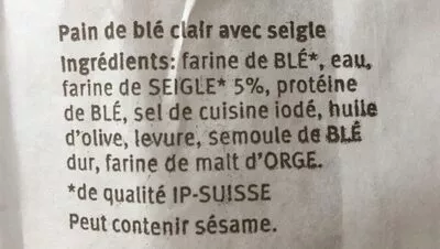 List of product ingredients Baguette au four à pierre Migros 260g