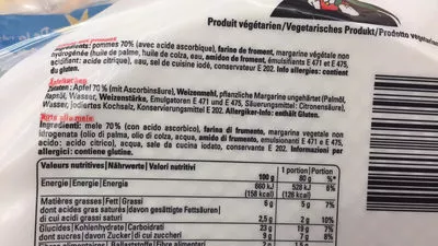 List of product ingredients Gâteau aux pommes  