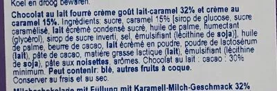 Lista de ingredientes del producto Caramel Milka 