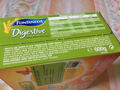 Lista de ingredientes del producto Galletas con soja y fruta Fontaneda 600 g