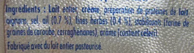 List of product ingredients Philadelphia (6 portions) Ail & Fines Herbes (21,5% MG) - 100 g - Kraft Philadelphia, Kraft, Kraft Foods, Mondelèz International 100 g (6 x 16,67 g)