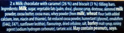 Liste des ingrédients du produit Cadbury boost chocolate bar Cadbury 68 g