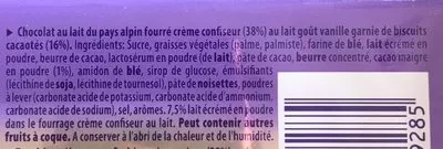 Liste des ingrédients du produit Milka chocolate biscuit tablet milk with biscuit Milka 300 g