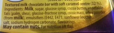 Lista de ingredientes del producto Cadbury wispa chocolate bar gold Wispa, Cadbury 48 g