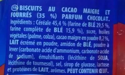 Lista de ingredientes del producto Prince goût tout choco Lu 300 g