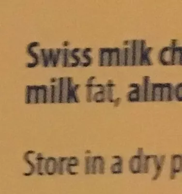 Liste des ingrédients du produit chocolate bar milk Toblerone 360 g