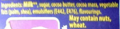 Liste des ingrédients du produit Cadbury dairy milk chocolate bar Cadbury 