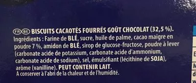 Liste des ingrédients du produit Crispy and thin chocolat Oreo 192 g (32 unités)