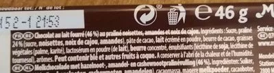 List of product ingredients Double lait Côte d'Or 46 g