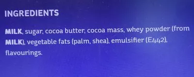 Lista de ingredientes del producto Twirl Chocolate Bar 5 Pack Cadbury 5
