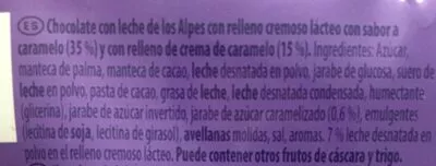 List of product ingredients Chocolate con caramelo Milka 100g